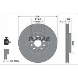 TEXTAR Bremsscheiben innenbelüftet vorne rechts links für Skoda Enyaq Iv VW Id.4 Audi Q4 Cupra Born Id.5 Id.7 92337405