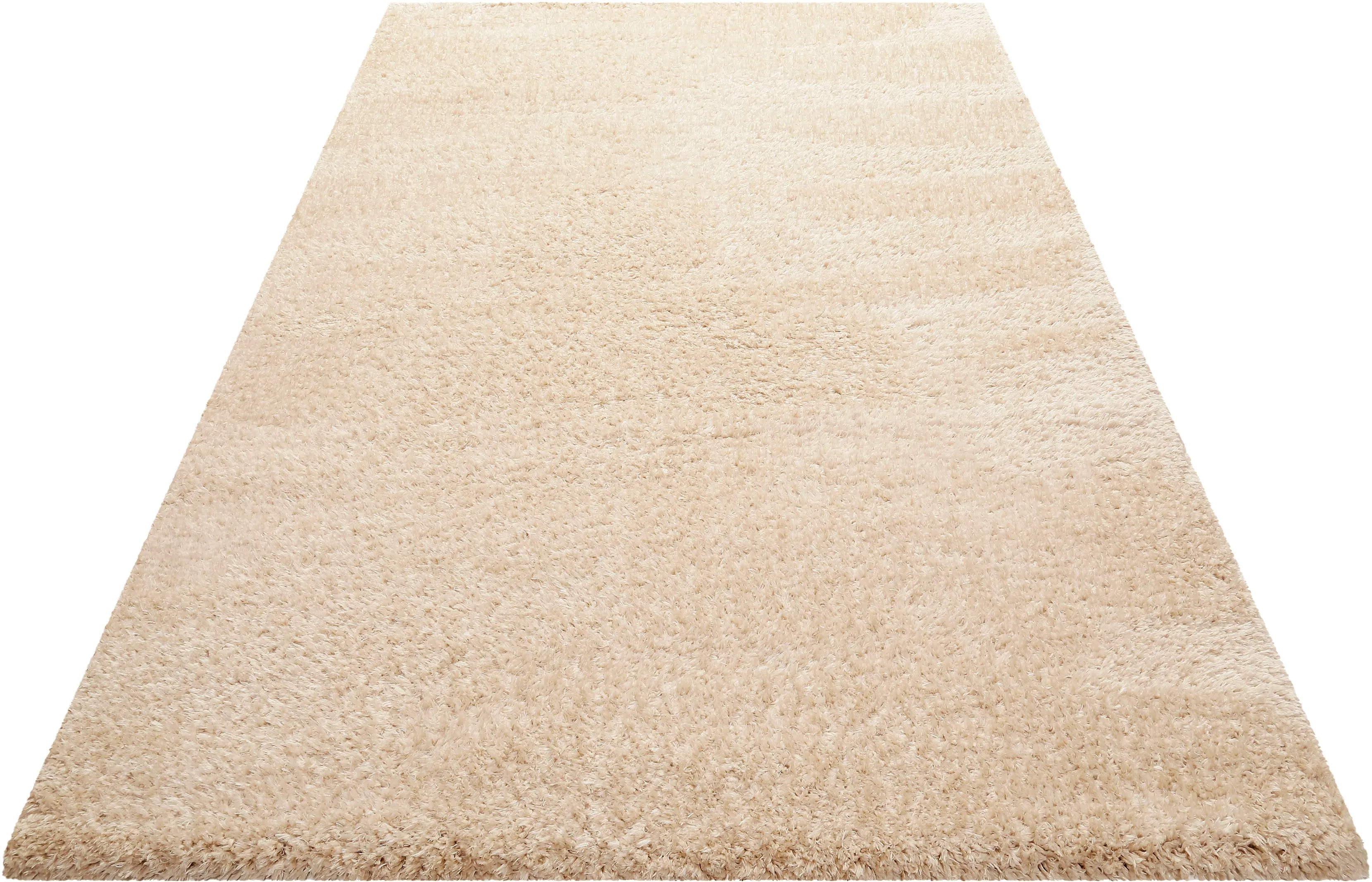 Wecon home Basics Hochflor-Teppich »Smilla«, rechteckig, 50 mm Höhe, Wohnzimmer Wecon home Basics beige B: 133 cm   1 St.