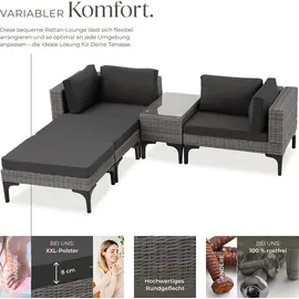 Tectake Bellaria Aluminium Rattan Lounge grau