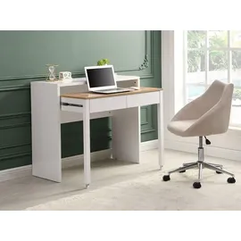 vente-unique Konsolenschreibtisch ausziehbar mit 2 Schubladen - Weiß - Holzfarben - LOAVIA