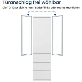 home collective Kleiderschrank 50 x 40 x 180 cm Weiß