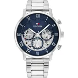 Tommy Hilfiger Multi Zifferblatt Quarz Uhr für Herren mit Silbernes Edelstahlarmband - 1710569
