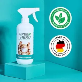 GreenHero Green Hero Entspannungsspray 500 ml für Katzen enthält beruhigende Duftstoffe wie Baldrian, Lavendel und natürliche Katzenminze für Wohlbefinden und Entspannung