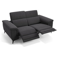 Sofanella 2-Sitzer Stoff Amaro, Relaxsofa, Designsofa, Designer Couch, Italienisches Sofa, 2er Sofa schwarz