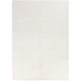 Teppich Kurzflor 3D-Struktur Polypropylen Wohnzimmer Creme Rechteckig 160x230 | Kadima Design