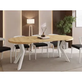 WFL GROUP Runder Esstisch 100 x 77 x 100 cm braun