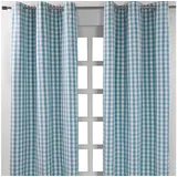 Homescapes Ösenvorhang Karomuster blickdicht 2er-Set, 117/137 cm