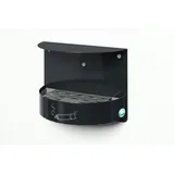 Proregal Wandascher mit Schutzdach verschließbar 1,5 Liter, HxBxT 23 x 30 x 15 cm Verzinkter Stahl Anthrazit