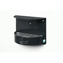 Proregal Wandascher mit Schutzdach verschließbar 1,5 Liter, HxBxT 23 x 30 x 15 cm Verzinkter Stahl Anthrazit