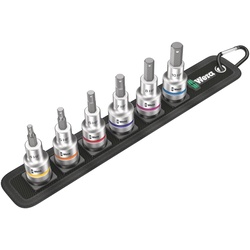 Wera, Steckschlüssel + Stecknuss, Belt Zyklop BitnussSatz Innensechskant (1/2″, 10 mm, 8 mm, 7 mm, 6 mm, 5 mm, 4 mm)