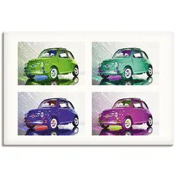 Leinwandbild ARTLAND "POP ART Der kleine italienische Freund", weiß (farbe bild(er): weiß), B:90cm H:60cm, Canvas, Leinwand, Bilder, auf Keilrahmen gespannt