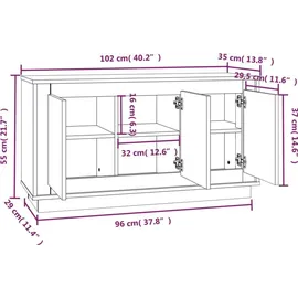 vidaXL Sideboard 102 x 55 x 35 cm Weiß