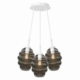 s.luce Echos 3-flg. 25 cm Oval Rauch/Weiß