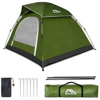 MSports® Igluzelt Campingzelt Pop Up Zelt 2-3 Personen Würfelzelt Wasserdicht Winddicht Kuppelzelt Zelt grün