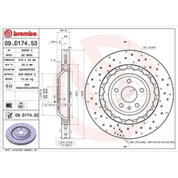 Brembo 1x Bremsscheibe [Hersteller-Nr. 09.D174.53] für Audi