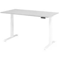 Bümö Schreibtisch elektrisch 160x80 cm Grau / Weiß