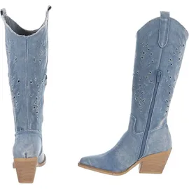 Ital-Design Cowboyboots Damen Hellblau 40