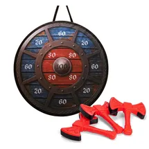 Simba Wikinger Dartspiel mit 3 Äxten 15 cm und Zielscheibe Ø65 cm
