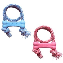 KONG Puppy Goodie Bone mit Seil XS blau/rosa