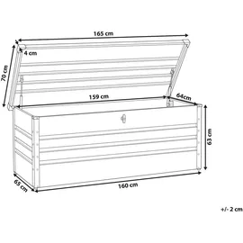 Beliani Kissenbox Auflagenbox Hellgrau Metall 600 l Helle Kugel