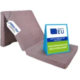 Pillows24 – Klappmatratze 190x60x7 cm mit abnehmbarem Bezug & Tragegriffen | Gästematratze klappbar | Oeko-TEX | Faltbare Matratze/Faltmatratze für Gäste, Kinder oder Reisen | Pflaume