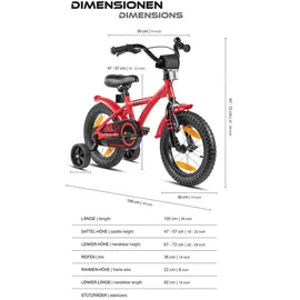 PROMETHEUS BICYCLES Hawk 14 Zoll RH 22 cm rot/schwarz