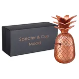 specter & cup Cocktail-Set Ananas-Cocktail Becher Bronze + Strohhalm, (2-tlg., Ananas-Cocktail Becher, Strohhalm) orange