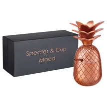specter & cup Cocktail-Set Ananas-Cocktail Becher Bronze + Strohhalm, (2-tlg., Ananas-Cocktail Becher, Strohhalm) orange