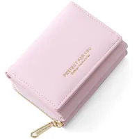 ANYWN Geldbörse Damen klein, Geldbeutel Damen klein, kleines Portemonnaie Damen, Geldtasche klein Damen mit Große Kapazität, Elegante und Süße Damen Geldbeutel mit Großes Münzfach Rosa