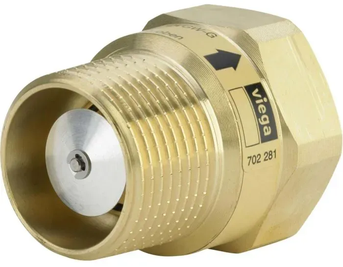 Viega Gas-Strömungswächter 617929 Rp/R 2 x 10 cbm, Messing, Typ K, lageunabhängig