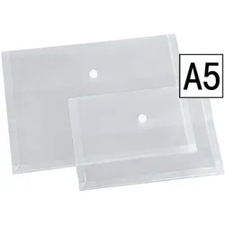 EICHNER 5x 10 Klarsichttaschen mit Dehnfalte A5 transparent, 28.5x25x3 cm