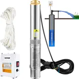 Vevor 4" Tiefbrunnenpumpe 1100W Brunnenpumpe 190L/min Tauchpumpe max. Förderhöhe 57m Rohrpumpe 230V 50Hz Sandpumpe IP68 Wasserpumpe 0-40°C Pumpe Ideal