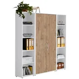 BMG Möbel Office Edition Aktenschrank 3,0 x 0,8 x 1,8 cm weiß/gold