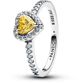Pandora 198421C06 Silberring für Damen Funkelndes Erhabenes Herz Gelb, 50/15,9