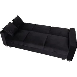MCW Sofa mit Ottomane, Couch Sofa Gästebett, Schlaffunktion Stauraum 217x145cm ~ Bettsofa, H47