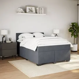 vidaXL Boxspringbett 140 x 200 cm Dunkelgrau