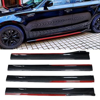 Auto Seitenschweller Flügeldiffusor für BMW X1 X2 X3 X4 X5 X6 E84 F48 F39 E83 F25 F26 G02 E53 E70,Universal Trittbretter Seitenschürze Seitenrock Splitter,A/Carbonfiberred