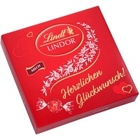 Lindt LINDOR Präsent Box, Emotionale Botschaften, feinste Vollmilch Schokolade mit unendlich zartschmelzender Füllung, 8er Pack (8 x 187 g)