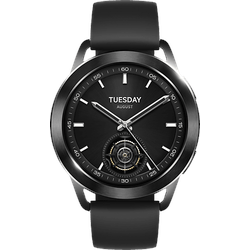 XIAOMI Watch S3 Smartwatch Edelstahl Fluorkautschuk, 22 mm, Black