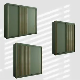 bettso Schiebetürenschrank TIARA 203 x 216 x 62 cm Grün
