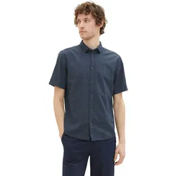 Tom Tailor Herren Kurzarm Hemd PRINTED Regular Fit Blau Minimal Design 31795 S
