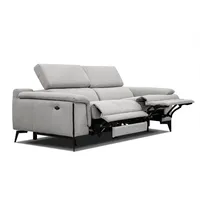 RELAXSOFA MATERA 3-Sitzer mit 2 Relaxfunktionen, hellgrau