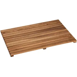 Duschmatte WENKO "Modell Indoor & Outdoor", braun, H:2,5mm, Holz, Badematten, Duschrost aus Akazienholz, stabil, rutschhemmende Unterseite