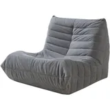 [en.casa] Bodensessel Kodsø Cord 90 x 75 x 100 cm Grau mit Hocker