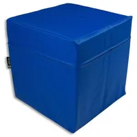JEFlex Sitzwürfel aus Kunstleder blau 40x40x40 cm mit PU-Schaumstoff
