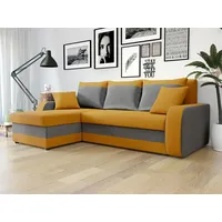 MIRJAN24 Ecksofa Kris Lux, mit Schlaffunktion und zwei Bettkasten, L-Form mit Kissen-Set, L: 238 cm gelb