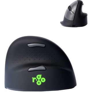 R-Go HE Ergonomische funkmaus größ, Bluetooth 5.0, Mit Break-Software, Wiederaufladbare vertikale Maus, Leise Klicks, Vorbeugung Mausarm/Tennisarm(RSI Syndrom), Für Windows/Linux/Mac OS, Schwarz