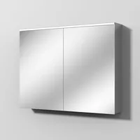 Sanipa Reflection Aluminium-Spiegelschrank „Arnd“ 100 mit LED-Leuchtpanel AU3746L, Badmöbel,