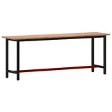 vidaXL Werkbank 220x55x81,5 Cm Massivholz Buche Metall