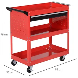 Homcom Werkstatt-Zubehör schwarz B/H/L: ca. 35x82x76 cm - Rot, Schwarz